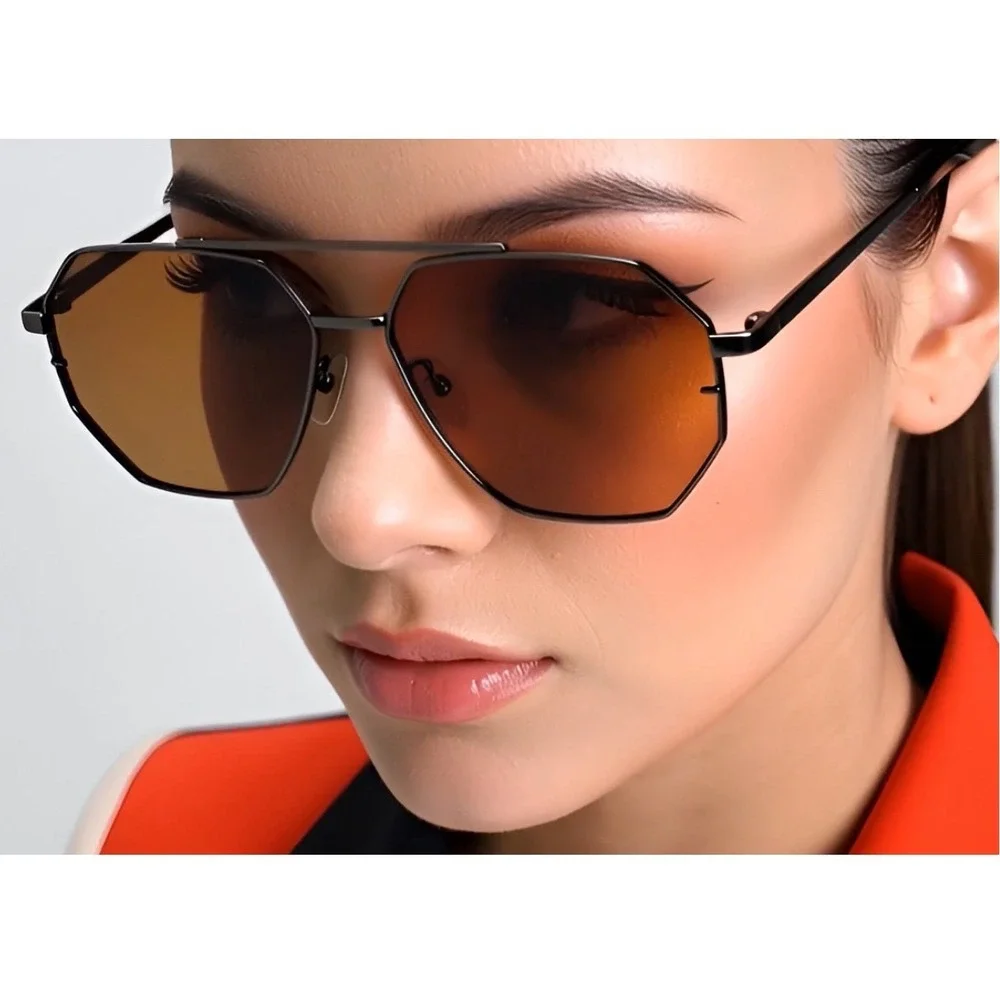 Rimless Sunglasses Women Men Fashion Designer Polygon Sunglasses Driving Fishing